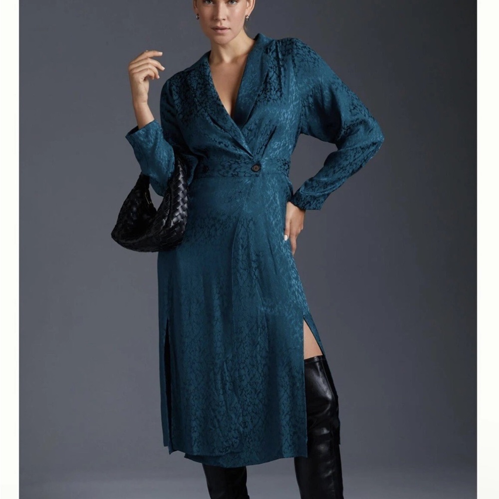 Elegant Teal Wrap Dress